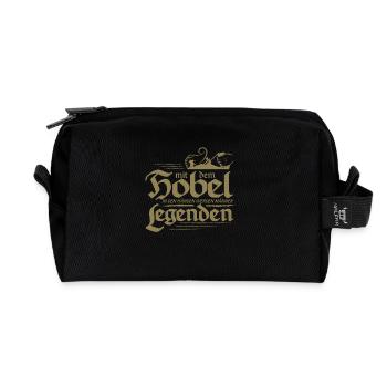 Schreiner mit dem Hobel in den Händen - Recycelte Kulturtasche - Schwarz - Vorne
