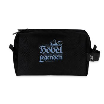 Schreiner mit dem Hobel in den Händen - Recycelte Kulturtasche - Schwarz - Vorne