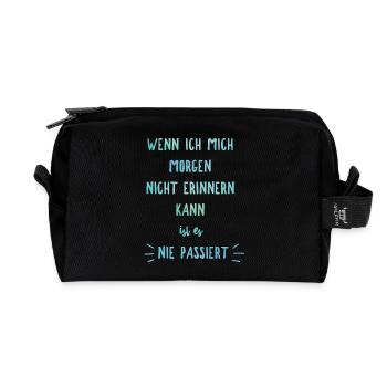 Junggesellenabschied Saufspruch Malle - Recycelte Kulturtasche - Schwarz - Vorne