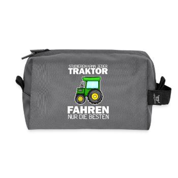 Traktor Trecker Spruch - Recycelte Kulturtasche - Anthrazit - Vorne