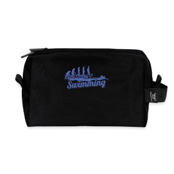 Evolution des Schwimmers der Schwimmerin - Recycelte Kulturtasche - Schwarz - Vorne