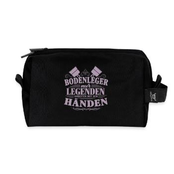 Bodenleger nur Legenden arbeiten mit den Händen. - Recycelte Kulturtasche - Schwarz - Vorne