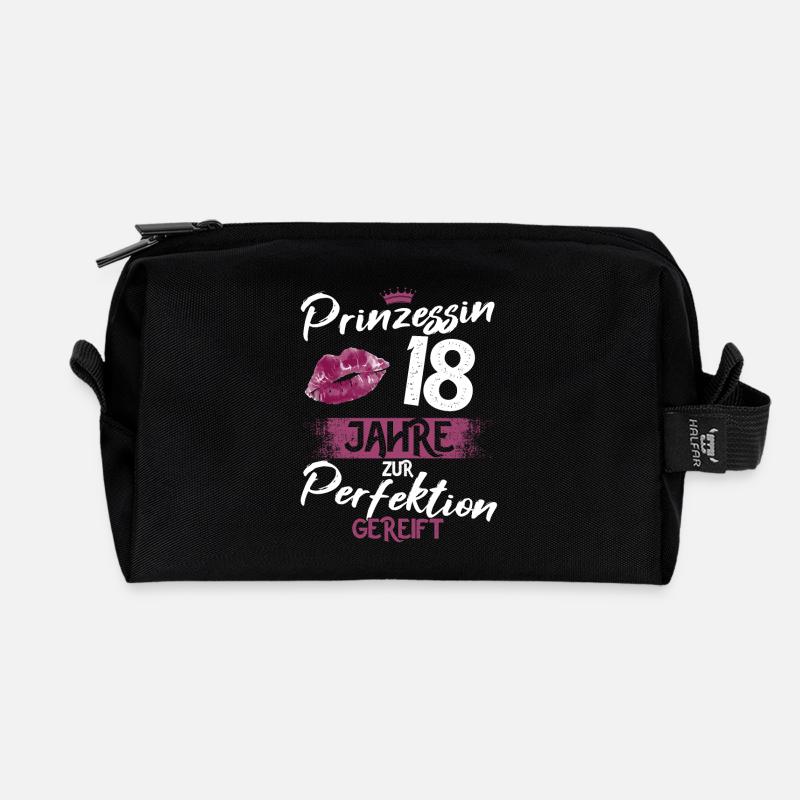 18. Geburtstag 18 Jahre Perfektion Prinzessin - Recycelte Kulturtasche - Schwarz