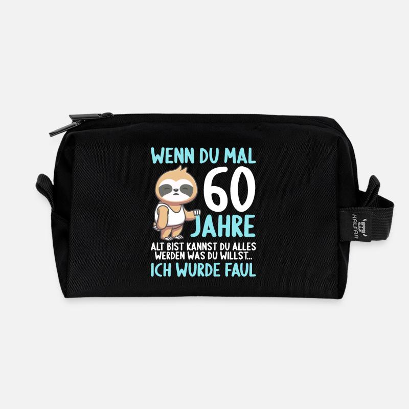 Wenn du groß bist ich wurde Faul 60. Geburtstag - Recycelte Kulturtasche - Schwarz