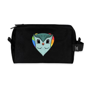 Eule Lgbt Regenbogen Farben - Recycelte Kulturtasche - Schwarz - Vorne