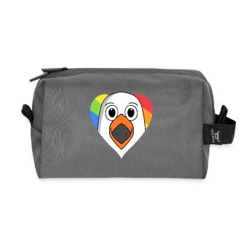 Möwe Lgbt Regenbogen Farben - Recycelte Kulturtasche - Anthrazit - Vorne