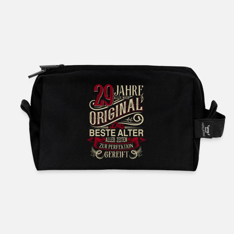29. Geburtstag Vintage Retro - Recycelte Kulturtasche - Schwarz