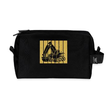 Excavator Driver Gift Retro Sunset - Trousse de toilette en tissu recyclé - noir - Devant