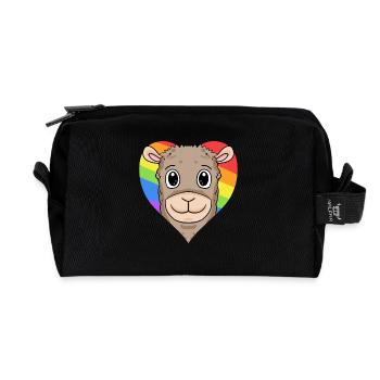 Lama Lgbt Regenbogen Farben - Recycelte Kulturtasche - Schwarz - Vorne
