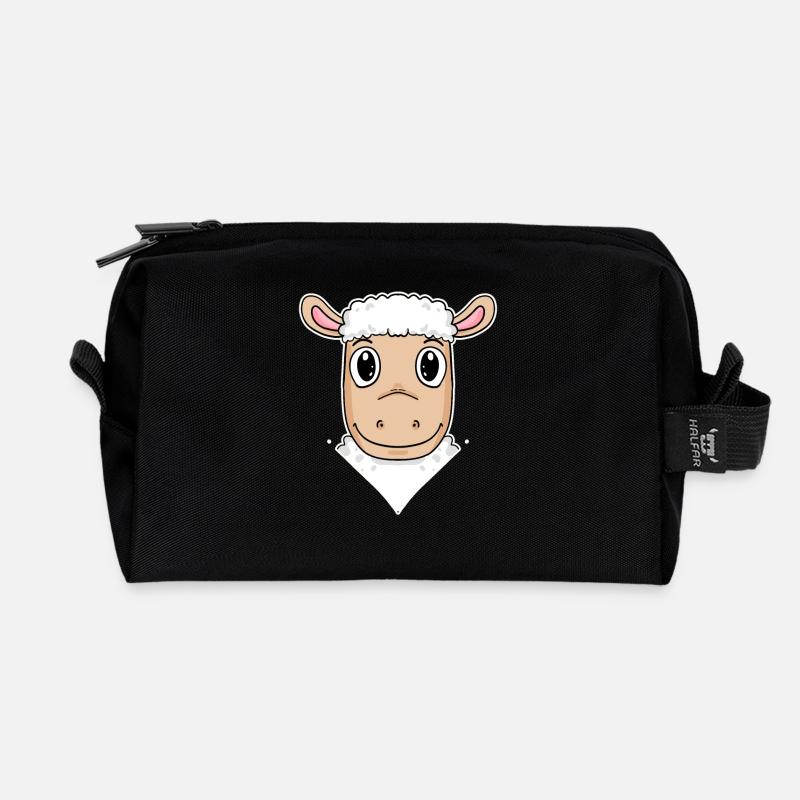 Schaf Illustration - Recycelte Kulturtasche - Schwarz