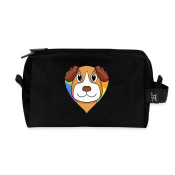 Jack Russell Terrier Chien - Trousse de toilette en tissu recyclé - noir - Devant