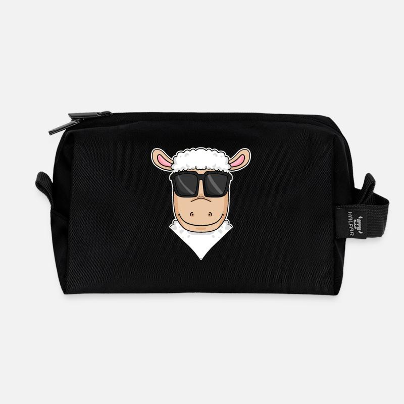 Schaf Illustration - Recycelte Kulturtasche - Schwarz