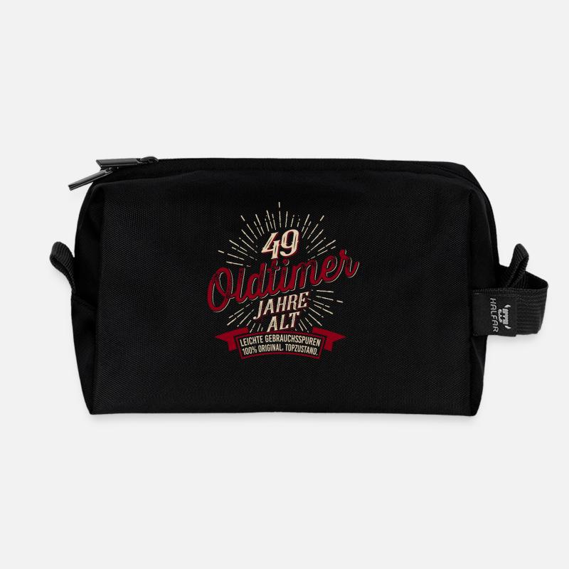 49. Geburtstag Oldtimer - Recycelte Kulturtasche - Schwarz