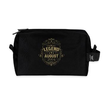 A legend was born in August 2004 - Recycled Toiletry Zip Bag - black - Front