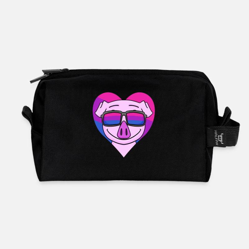 Bisexuell Schwein Geschenk - Recycelte Kulturtasche - Schwarz