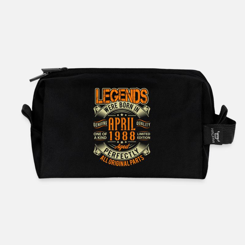 1988 April Geburtstag Legende - Recycelte Kulturtasche - Schwarz