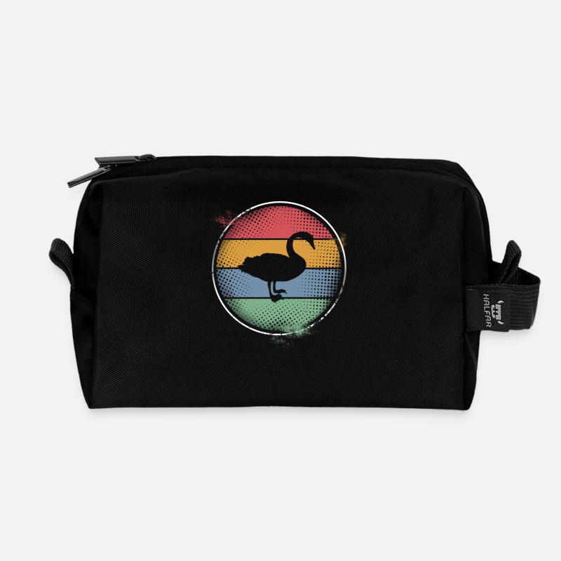 Schwan - Recycelte Kulturtasche - Schwarz