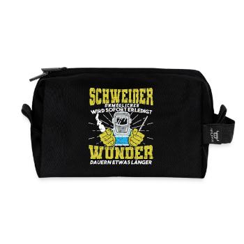 T-Shirt für Schweißer Unmögliches wird sofort - Recycelte Kulturtasche - Schwarz - Vorne
