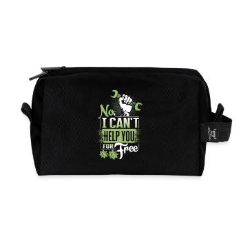 No, I'm not helping you for free - Recycled Toiletry Zip Bag - black - Front