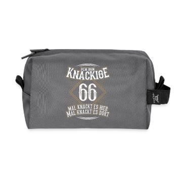 66. Geburtstag Lustig Geschenk - Recycelte Kulturtasche - Anthrazit - Vorne