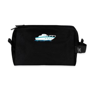 Conception de bateaux à moteur pour les plaisanciers à moteur - Trousse de toilette en tissu recyclé - noir - Devant
