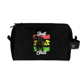 Summer Jamaica Just Chill Relax Design - Recycled Toiletry Zip Bag - black - Front