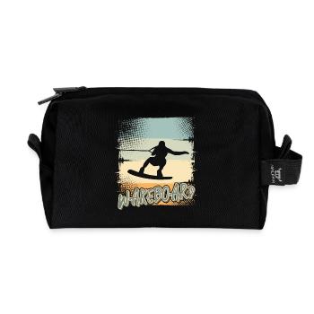 Wakeskate Wakeskating Wakeskater Wakeboard - Trousse de toilette en tissu recyclé - noir - Devant