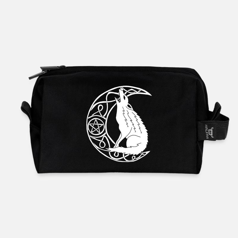 Hurlement du loup blanc - Trousse de toilette en tissu recyclé - noir