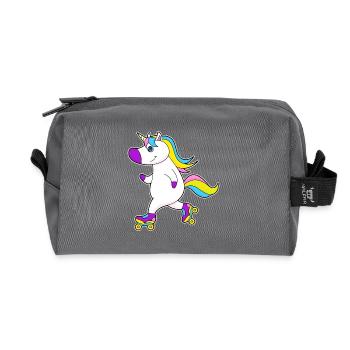 Einhorn Rollschuhfahren Rollschuhe - Recycelte Kulturtasche - Anthrazit - Vorne