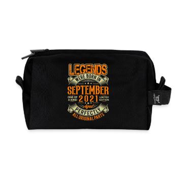 2021 September Geburtstag Legende - Recycelte Kulturtasche - Schwarz - Vorne
