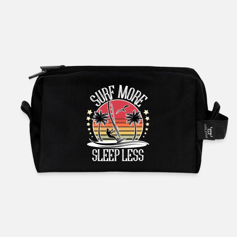 Windsurfing Windsurfer Windsurf - Recycled Toiletry Zip Bag - black
