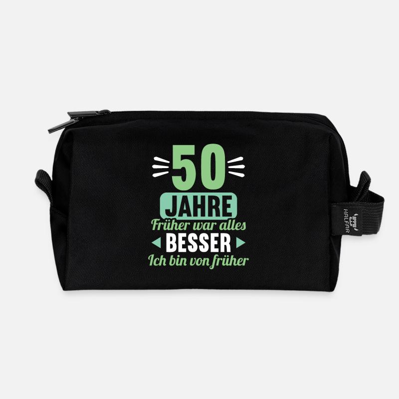 Früher war alles besser 50 Jahre 50 Geburtstag - Recycelte Kulturtasche - Schwarz