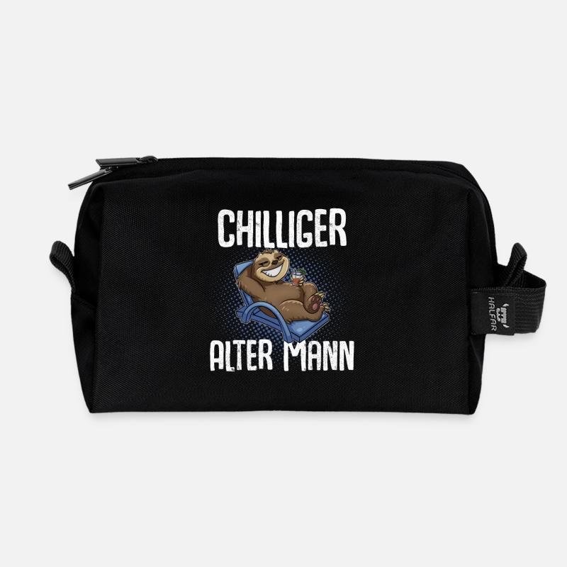 Chilliger Alter Mann Opa - Recycelte Kulturtasche - Schwarz