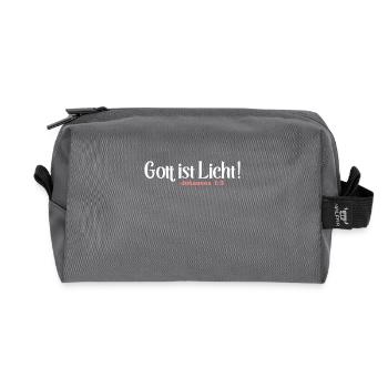 Bibel Zitat Vers Christ Christlich Bibelvers - Recycelte Kulturtasche - Anthrazit - Vorne