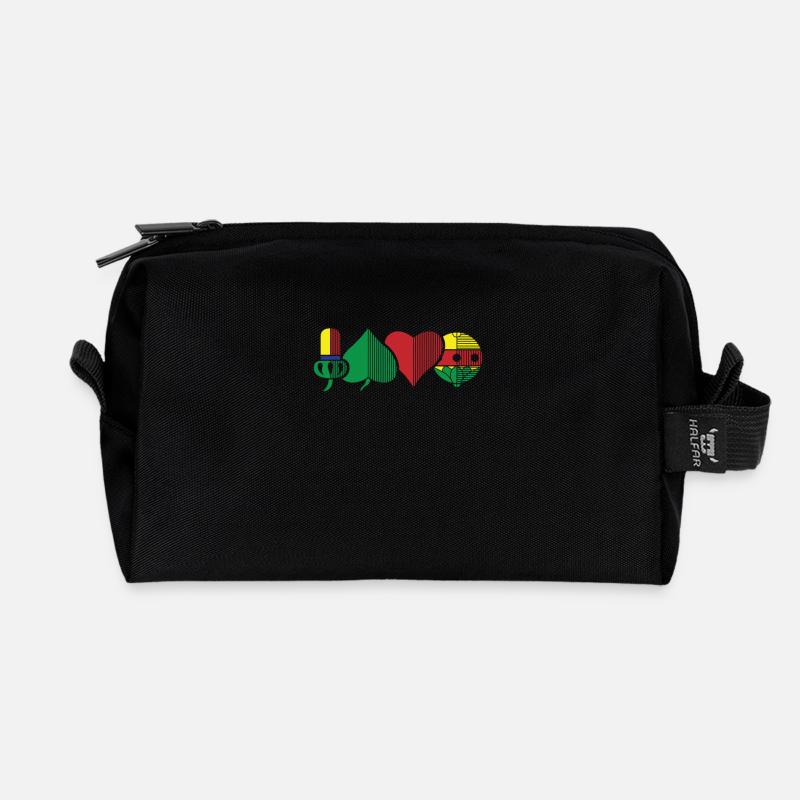 Farben vom Schafkopf Spiel Kartenspiel - Recycelte Kulturtasche - Schwarz