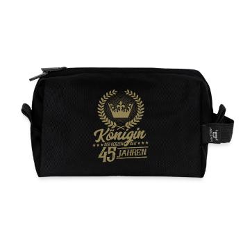 45. Geburtstag Königin der Herzen 45 Jahre - Recycelte Kulturtasche - Schwarz - Vorne