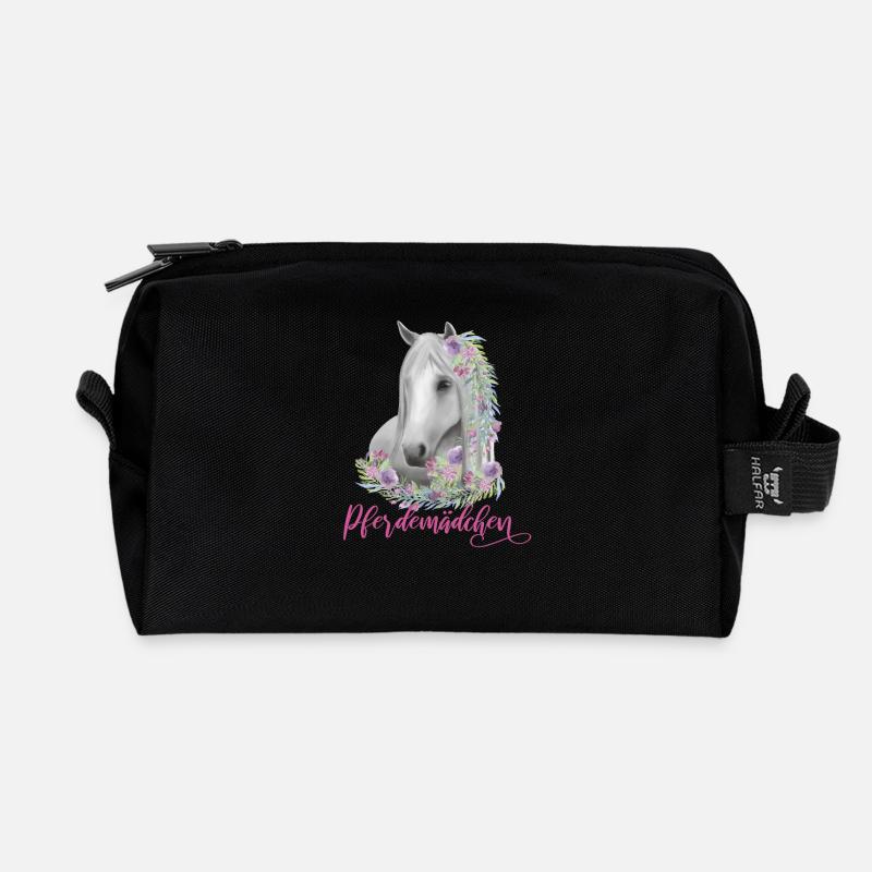 Pferdemädchen Reiten Pferde Geschenk - Recycelte Kulturtasche - Schwarz