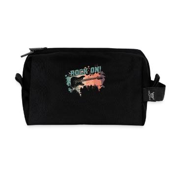 Rock on Music Style Genre Guitar Rock Band - Recycled Toiletry Zip Bag - black - Front