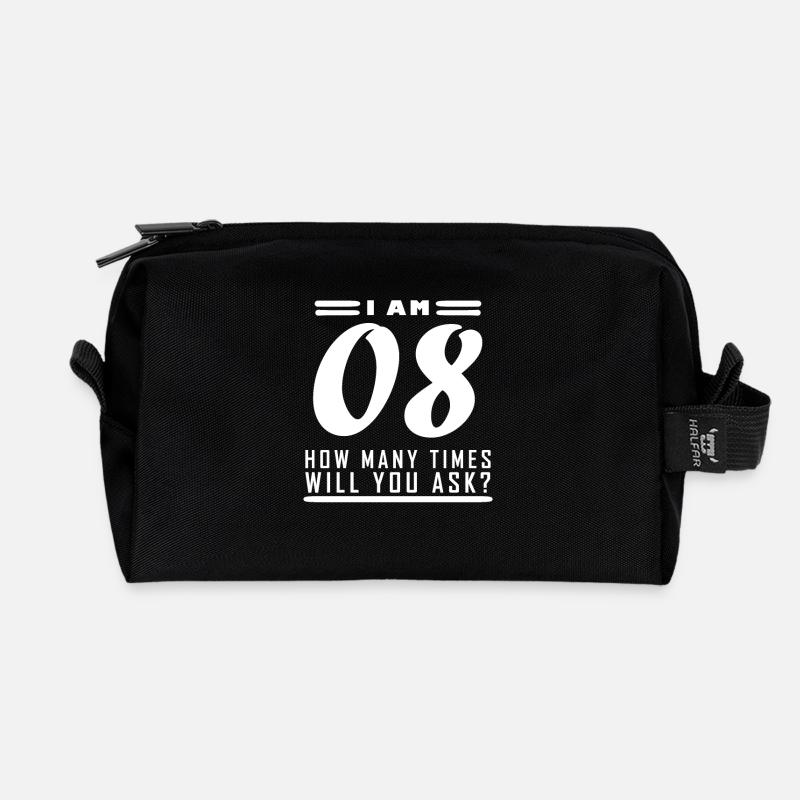 Ich bin 8 – 8. Geburtstag Geschenk - Recycelte Kulturtasche - Schwarz