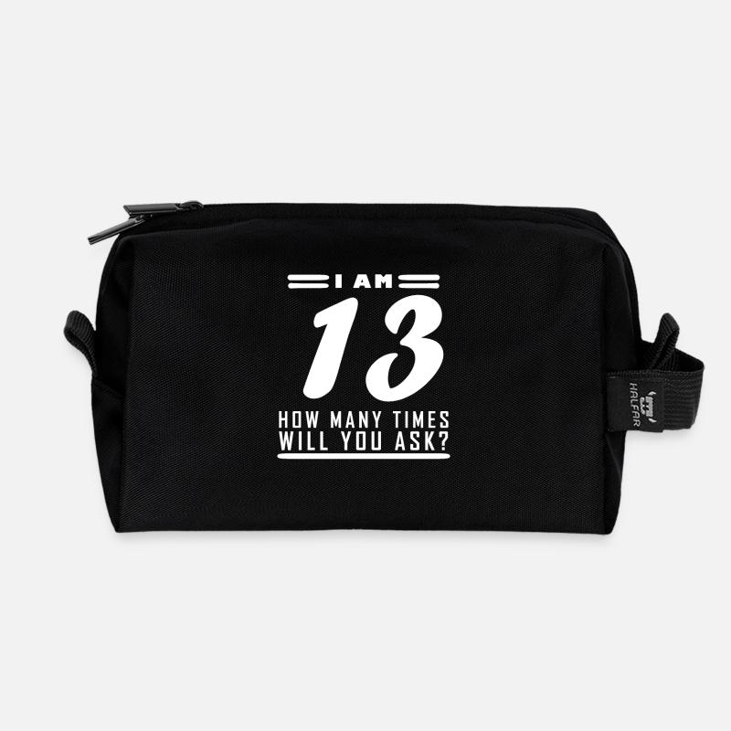 Ich bin 13 – 13. Geburtstag Geschenk - Recycelte Kulturtasche - Schwarz