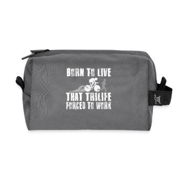 Né pour vivre cette trivie forcée de travailler - Trousse de toilette en tissu recyclé - anthracite - Devant