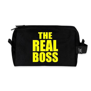 The real boss - Recycelte Kulturtasche - Schwarz - Vorne