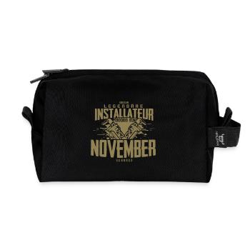 Installateur Geburtsmonat November Geburtstag - Recycelte Kulturtasche - Schwarz - Vorne