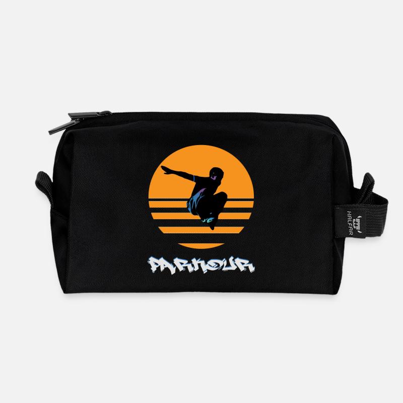 Parkour - Recycelte Kulturtasche - Schwarz