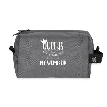 Une reine naît en novembre - Trousse de toilette en tissu recyclé - anthracite - Devant
