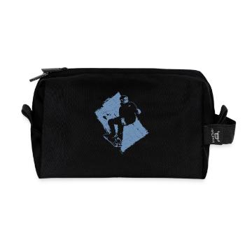 Snowboard Snowboarder Grunge Design - Recycelte Kulturtasche - Schwarz - Vorne