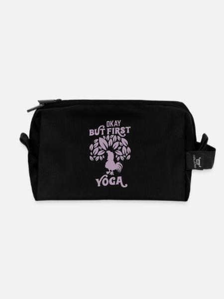 Ja, aber zuerst Yoga - Recycelte Kulturtasche - Schwarz