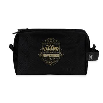 Une légende est née en novembre 1972 - Trousse de toilette en tissu recyclé - noir - Devant