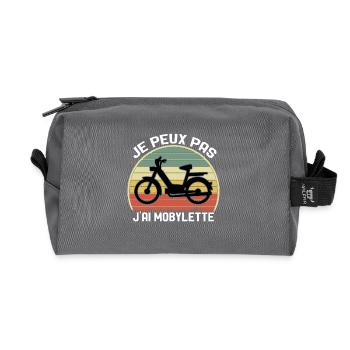 Je Peux Pas J'ai Mobylette Cadeau - Trousse de toilette en tissu recyclé - anthracite - Devant
