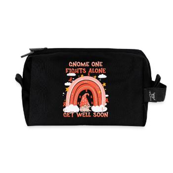Gnome One Fights Alone Kidney Cancer - Recycled Toiletry Zip Bag - black - Front